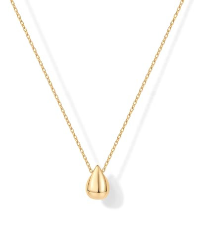 PAVOI 14K Gold Plated Dainty Pear Pendant Necklace for Women | Tear Pendant Necklaces | Amazon (US)