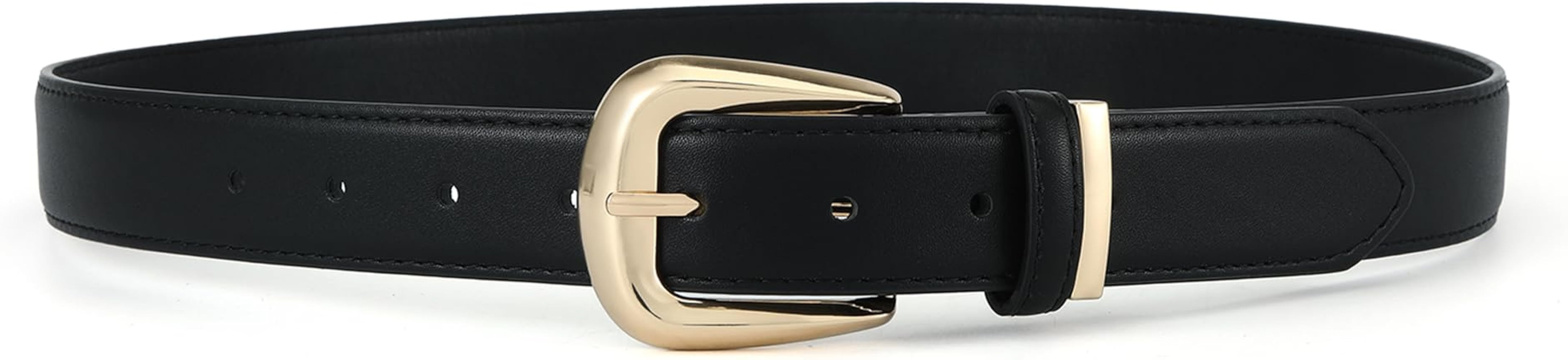 Earnda Women's Casual Belt for Jeans Pants Faux Leather Ladies Waist Belts for Dresses with Gold/... | Amazon (US)
