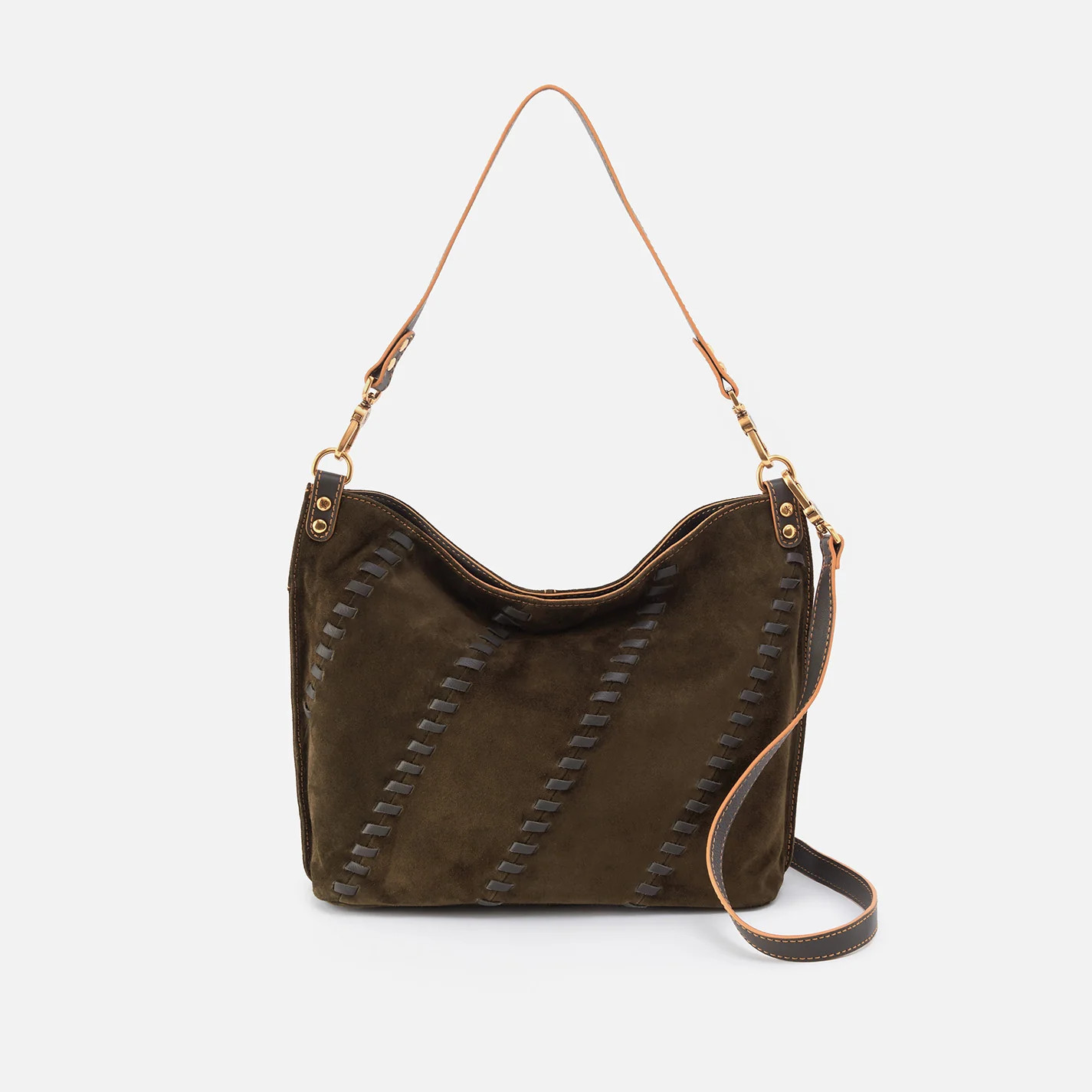 Pier Shoulder Bag in Suede With Whipstitch - Herb | HOBO Bags