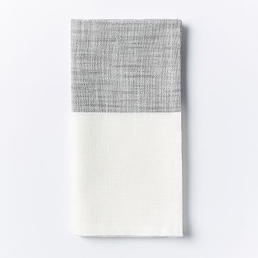 Center Stripe Cotton Woven Napkins - Slate | West Elm (US)