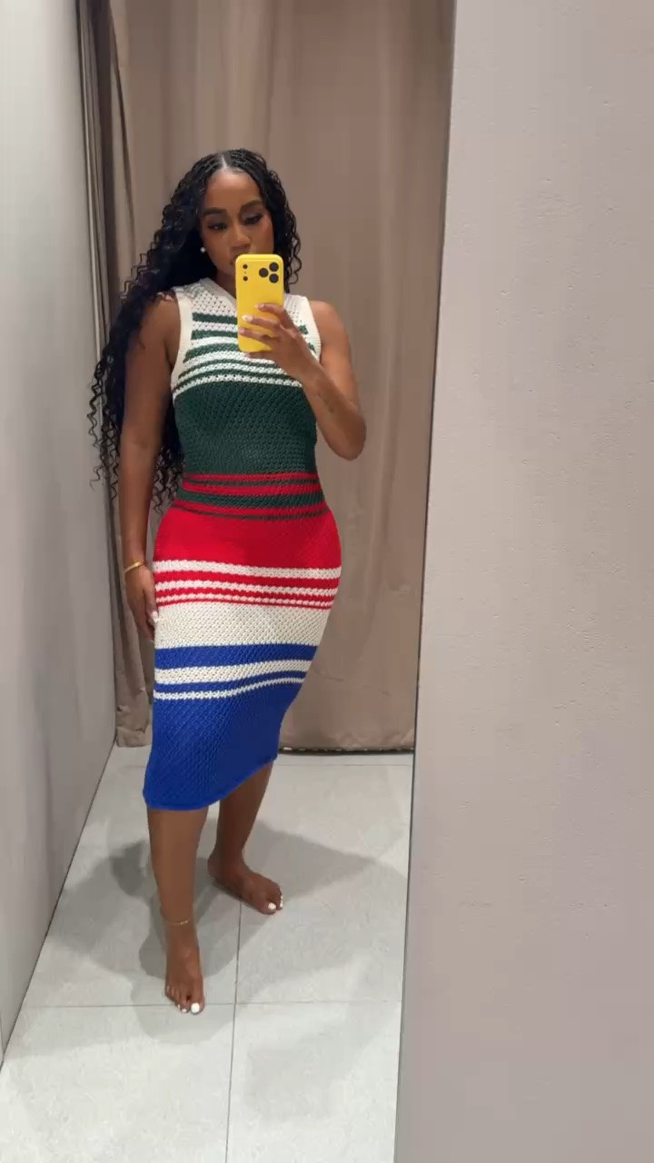 Multi colored knit midi dress is an ideal fall outfits for women! Could be dressed up or down!

#LTKootd #LTKMidsize
