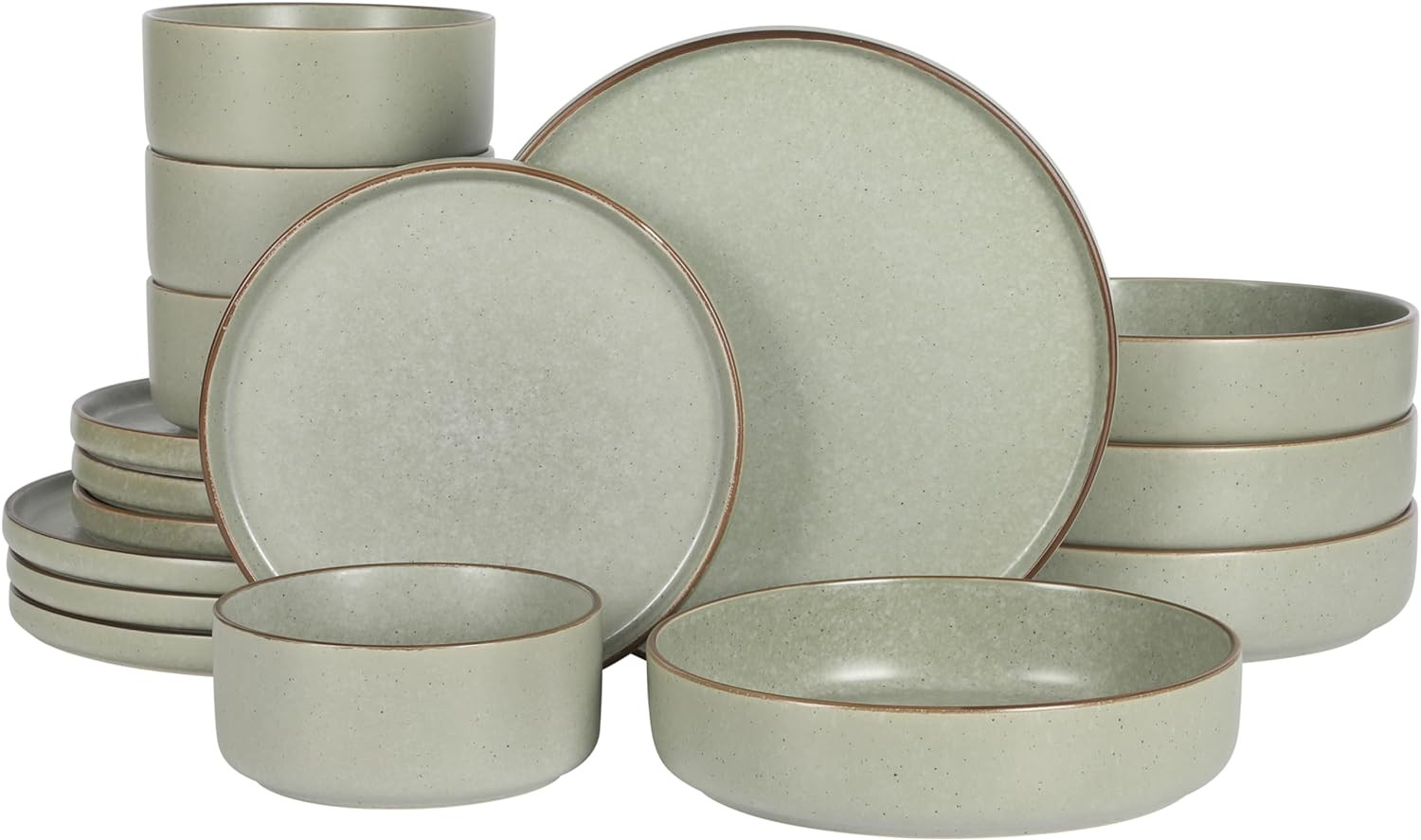 Gibson Elite Gelston Stoneware Matte Reactive Glaze 16 Piece (Service for 4) Plates and Bowl Dinn... | Amazon (US)