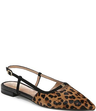 Sam Edelman Cohen Slingback Leopard Calf Hair Point Toe Flats | Dillard's | Dillard's