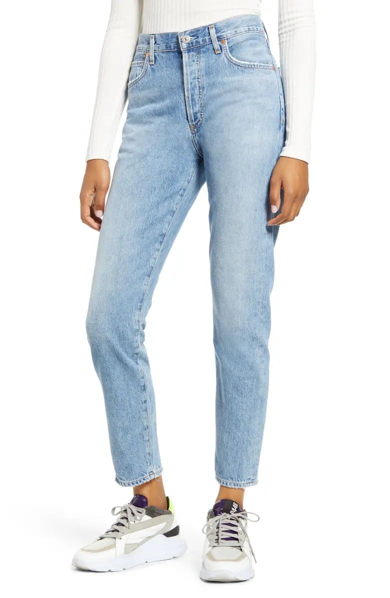 Liya High Waist Nonstretch Organic Cotton Boyfriend Jeans | Nordstrom