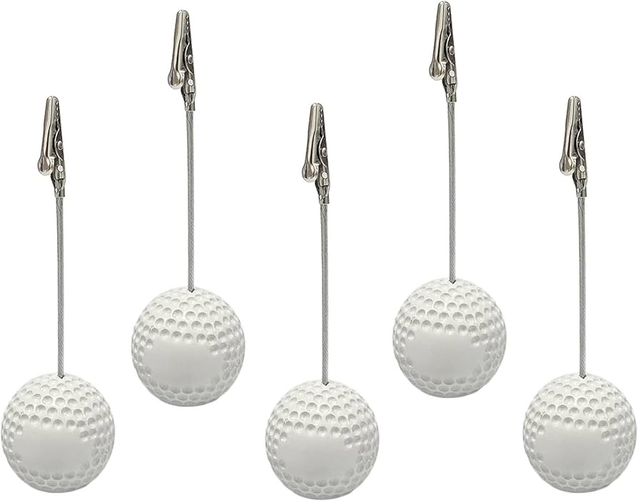 Golfball Resin Base Alligator Clip Place Card Holder, Table Memo Number Name Card Holder, Pack of... | Amazon (US)