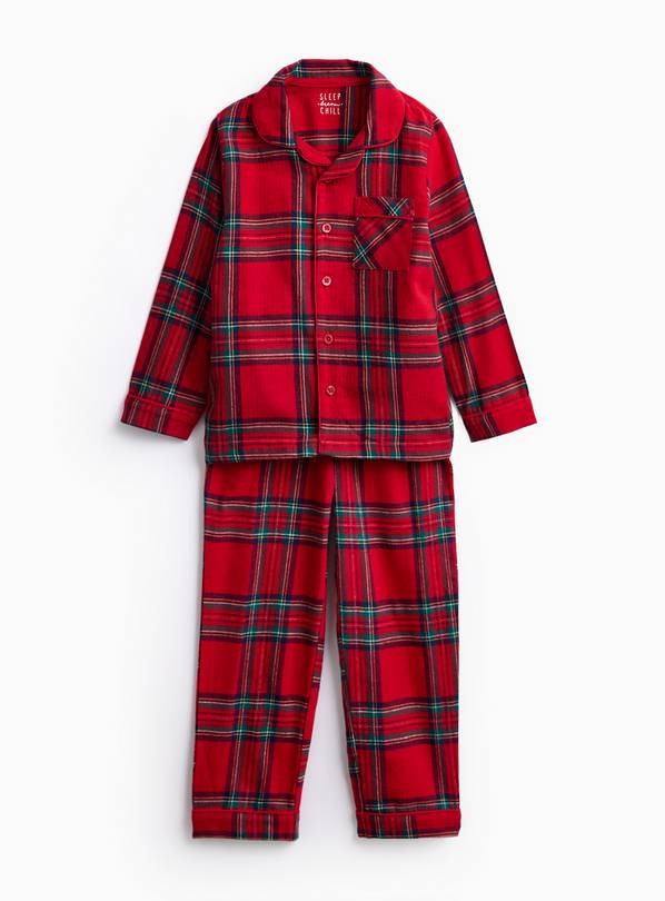 Matching Family Kids' Christmas Red Traditional Check Pyjamas 1-2 years | Tu Clothing