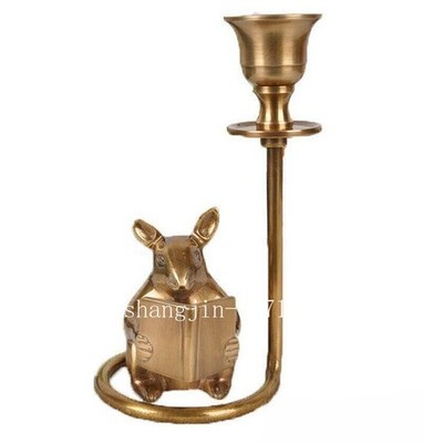 Brass Mouse Reading Book Candlestick Art Decor Style Candle Holder | eBay US
