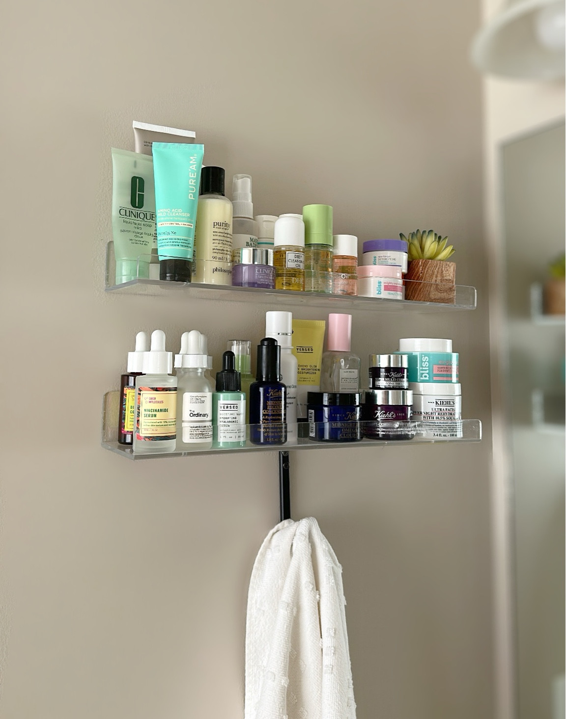 Acrylic floating shelves. Perfect for skin care products or perfumes. 

#LTKFind #LTKhome
