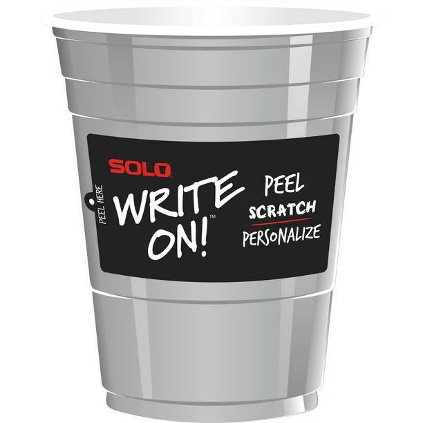 Solo Write On Disposable Plastic Cups, Printed, 18oz, 22 count | Walmart (US)