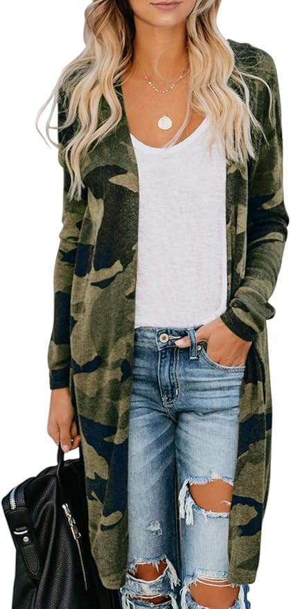 Chase Secret Womens Long Sleeve Print Lightweight Casual Cardigans Outwear Coats | Amazon (US)