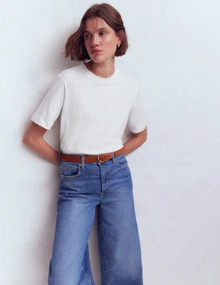 Relaxed Cotton T-shirt-White | Boden (US)