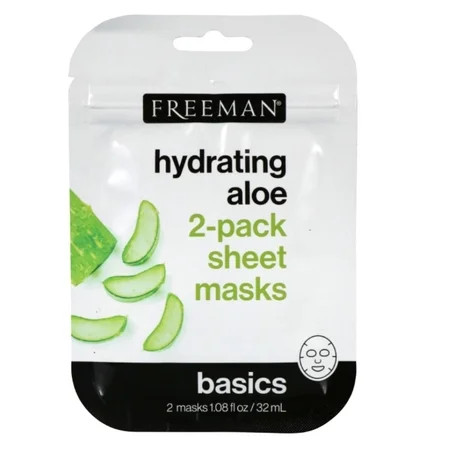 Freeman Hydrating Aloe Sheet Masks 2-ct. Packs & CUSTOM Storage Carrier | Walmart (US)