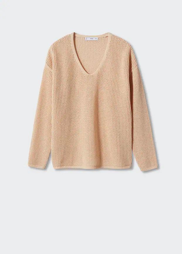 100% cotton V-neck sweater | MANGO (UK)