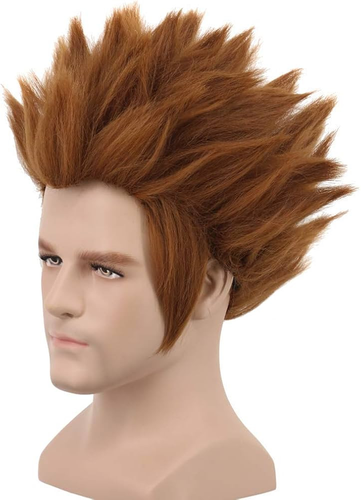 Yuehong Halloween Wig Spiky Brown Wig Cosplay Wigs for Men Costume | Amazon (US)