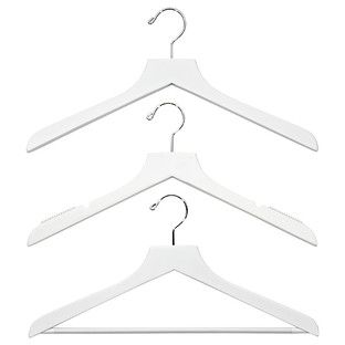 Petite Basic White Wooden Hangers Pkg/6 | The Container Store