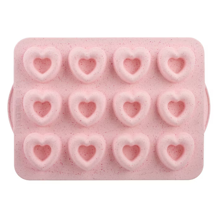 Trudeau 12ct Silicone Heart Donut Baking Pan | Target