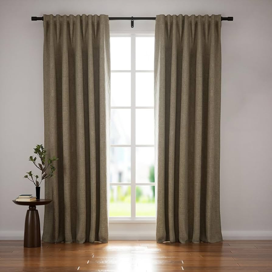 HOMERILLA Sheer Linen Curtains 84 Inches Long, Room Darkening Farmhouse Lille Curtains Bedroom/Li... | Amazon (US)