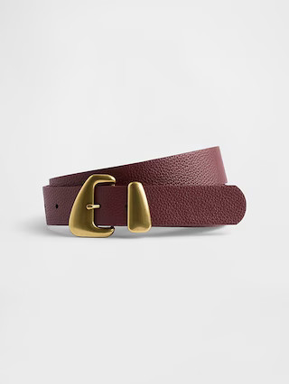 Vegan Leather Pebble Angular Buckle Belt | Gap (US)