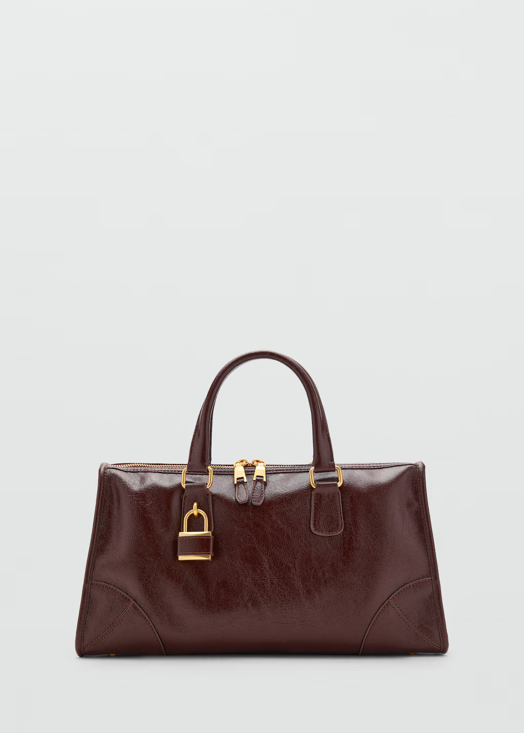 Shiny handbag with handles | Mango (US/MX/AU)