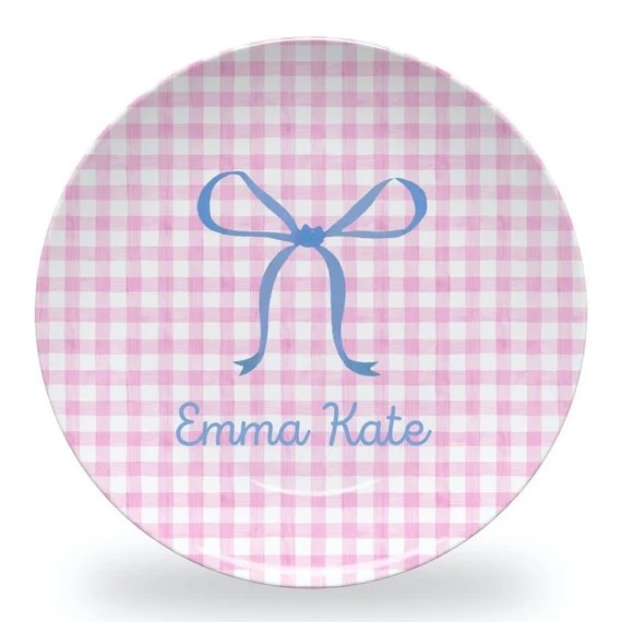 personalized pink and white birthday plate, birthday plate for daughter, personalized plate for k... | Etsy (US)