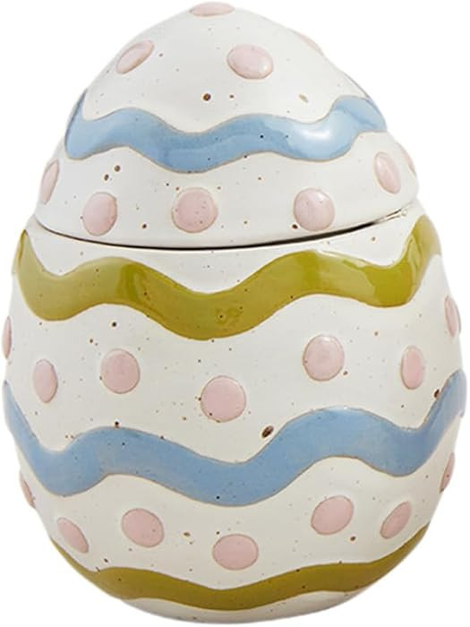 Mud Pie Egg Easter Canister; Approx 6" x 3 3/4" | Amazon (US)
