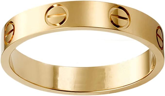 Love Friendship rings 18k Titanium Steel Wedding Engagement rings for Men Women &Girl | Amazon (US)