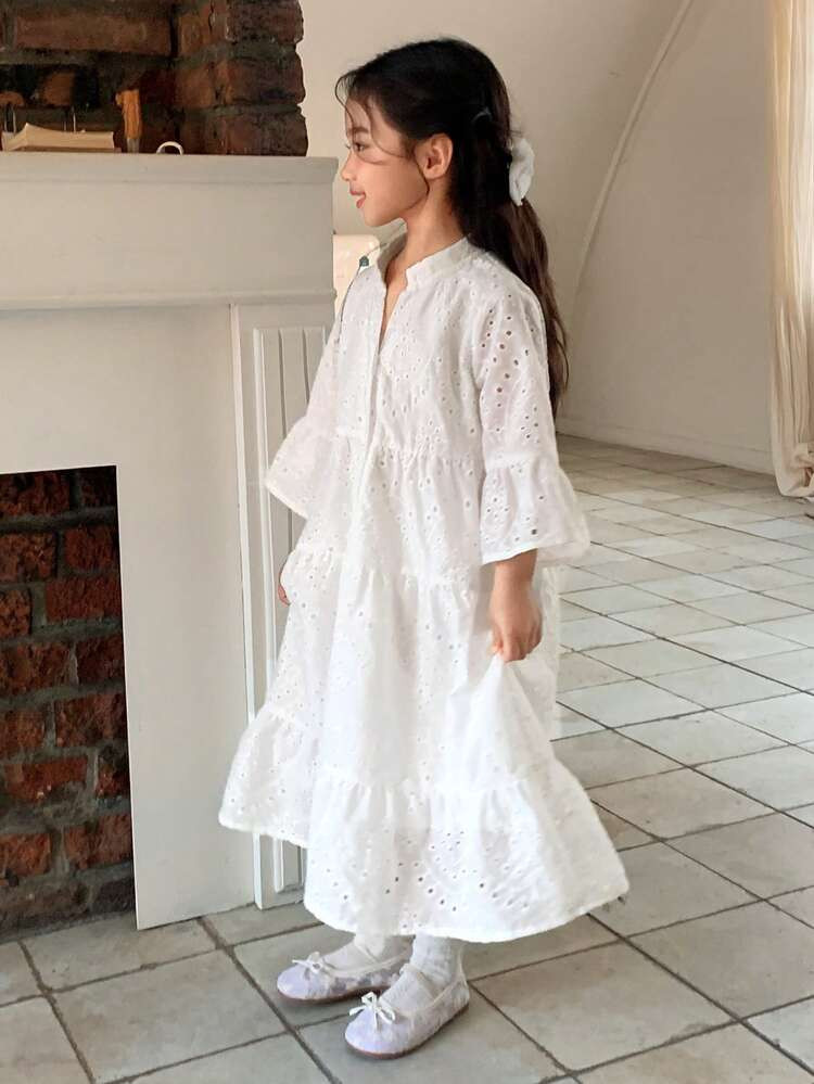 Fall/Winter Romantic Women's Creamy White Cape Ruffle Hem Mini Dress,Sweet&Elegant For Vacation&D... | SHEIN