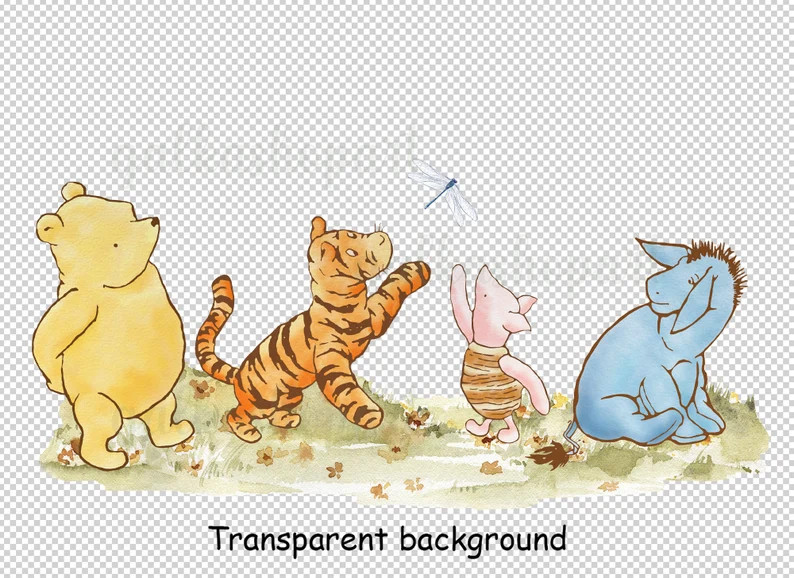 Classic Winnie the Pooh Sublimation Design, Baby Shower&birthday Party Decor, Watercolor Clipart ... | Etsy (US)