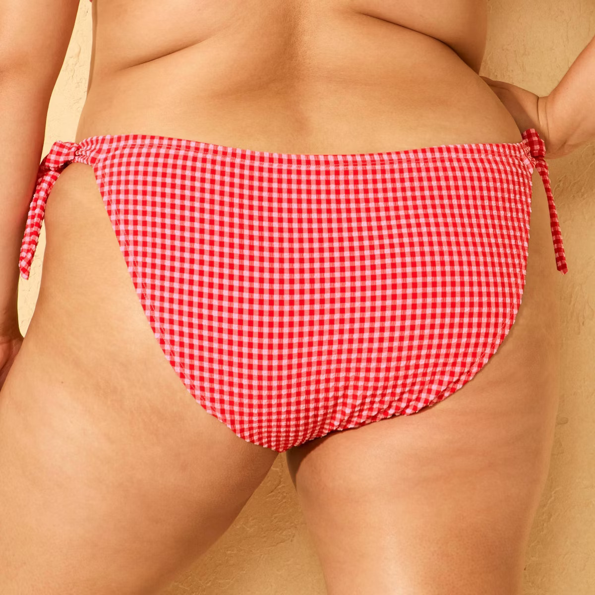 Women's Gingham Seersucker Low-Rise High Leg Cheeky Bikini Bottom - Wild Fable™ | Target