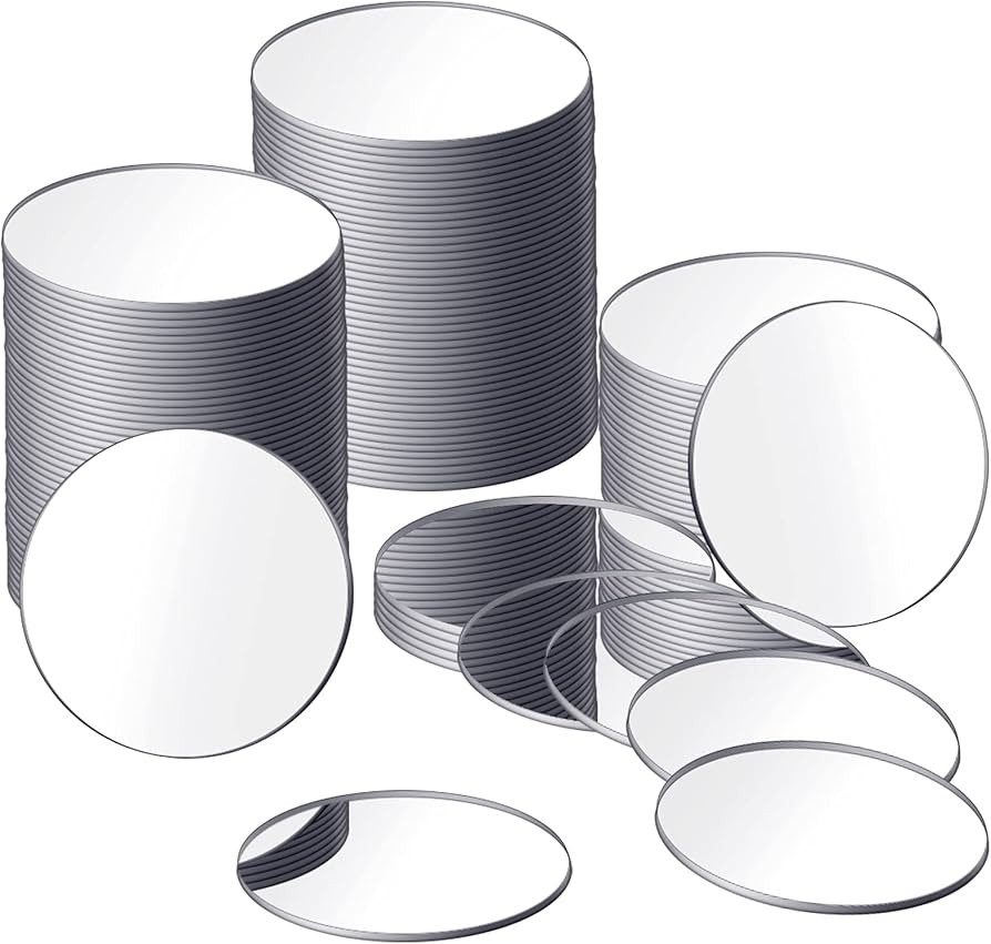 Jetec 25 Pcs Small Round Mirrors for Crafts Adhesive Round Mirror Tiles for Centerpieces Home Wal... | Amazon (US)