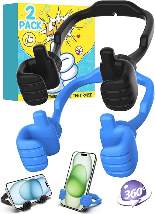 Cell Phone Stand, 2 Pack, Thumbs Up Lazy Phone Holder for iPhone, Cellphone Stand for Desk | Amazon (US)