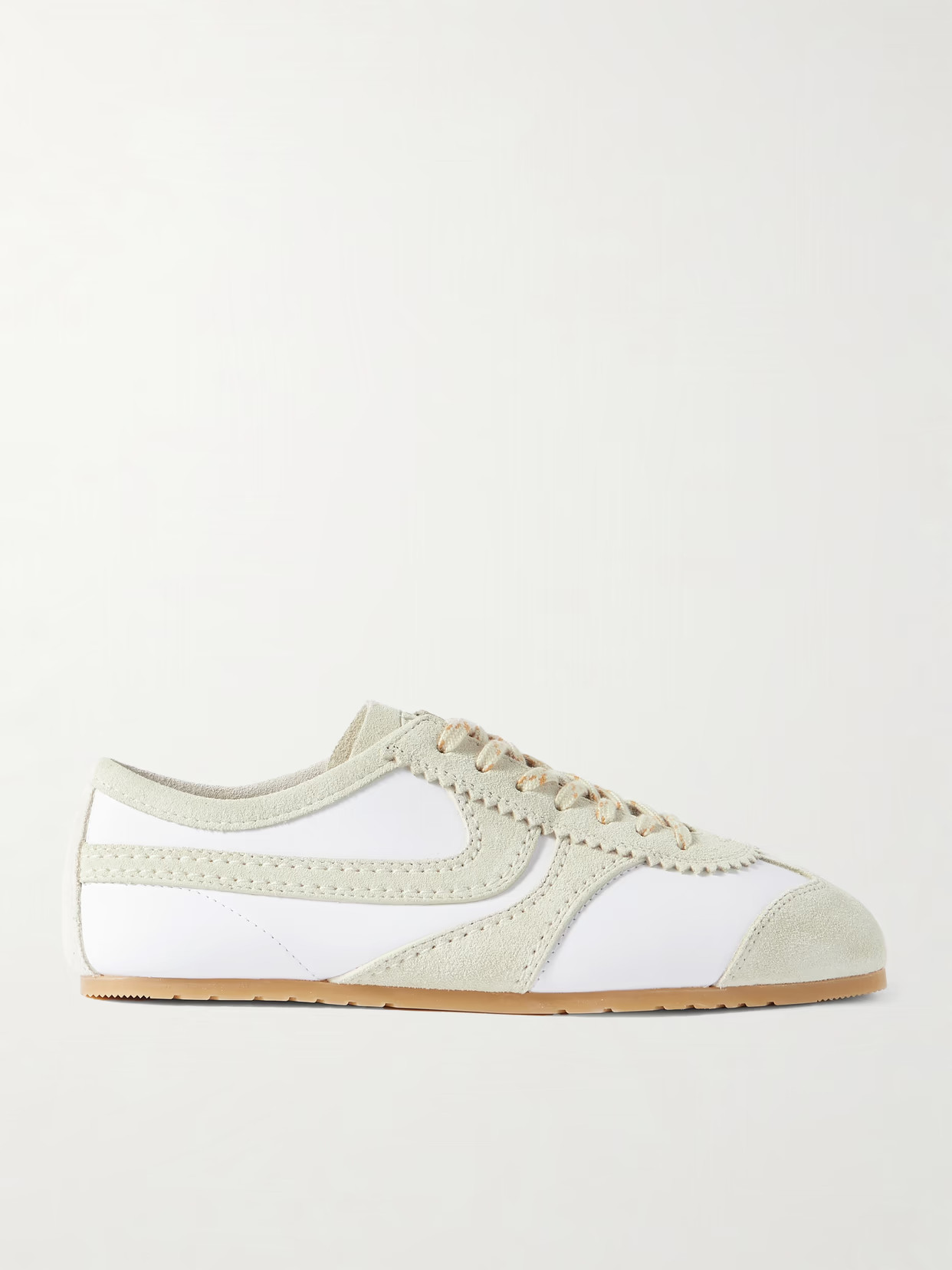 Dries Van Noten - Suede-trimmed Leather Sneakers - White | NET-A-PORTER (US)