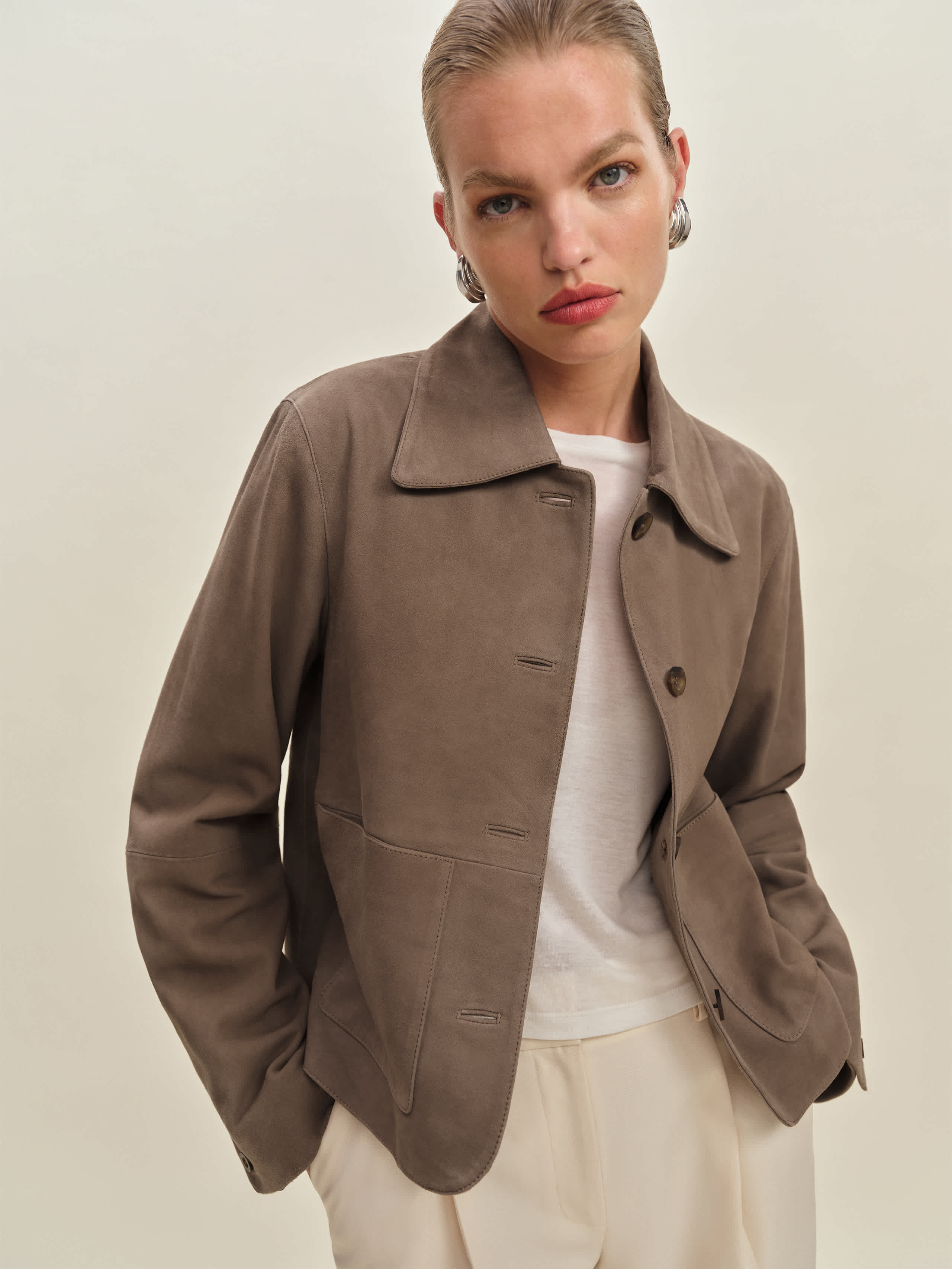 Reformation Veda Nell Suede Jacket Brown XS | Reformation (Global)