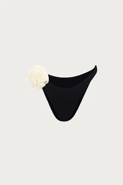 Rose 90s Bottom (Faux Suede Black/Cream) | SAME