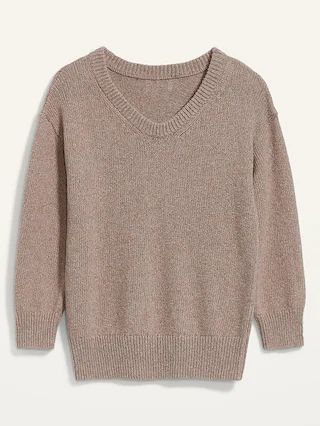 Oversized Voop-Neck Tunic Sweater for Women | Old Navy (US)