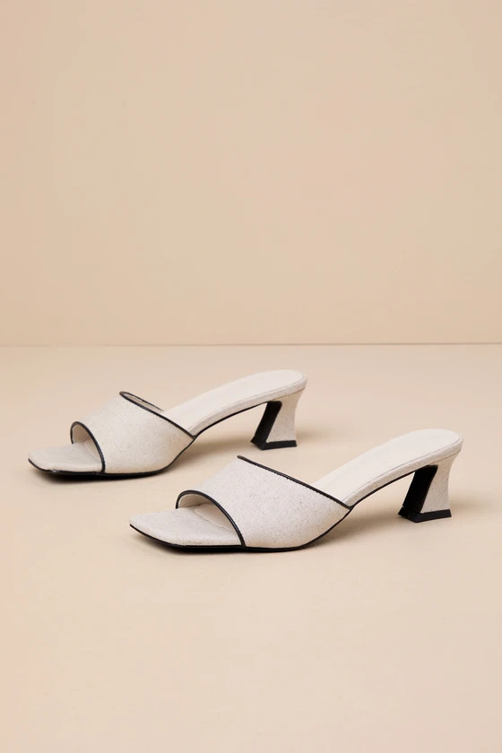 Zayra Wheat Linen Low Heel Slide Sandals | Lulus