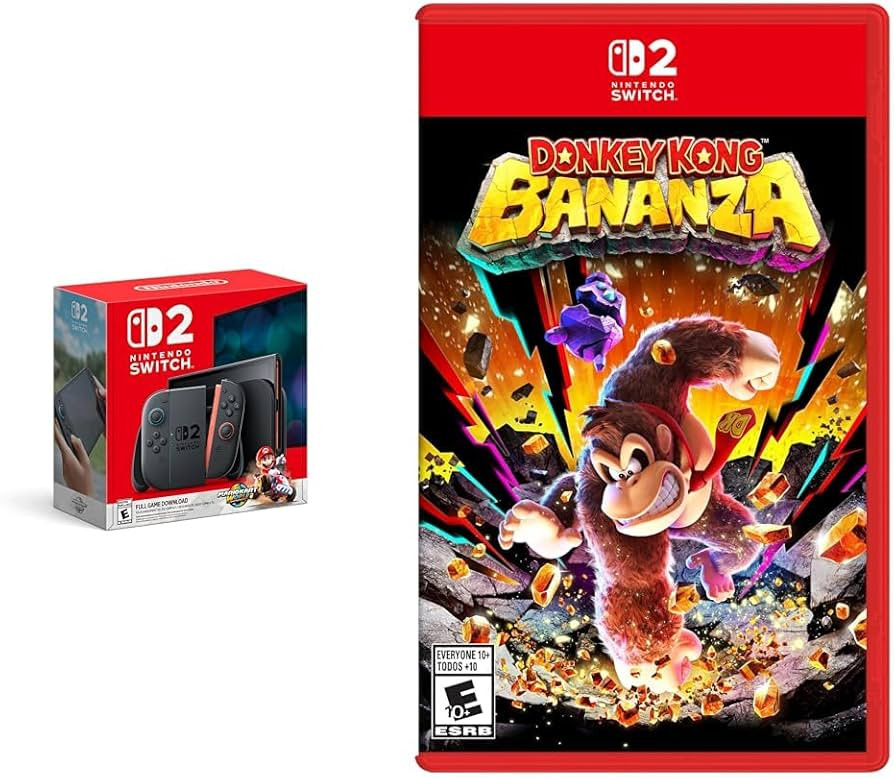 Nintendo Switch 2 + Mario Kart World Bundle with Donkey Kong Bananza | Amazon (US)