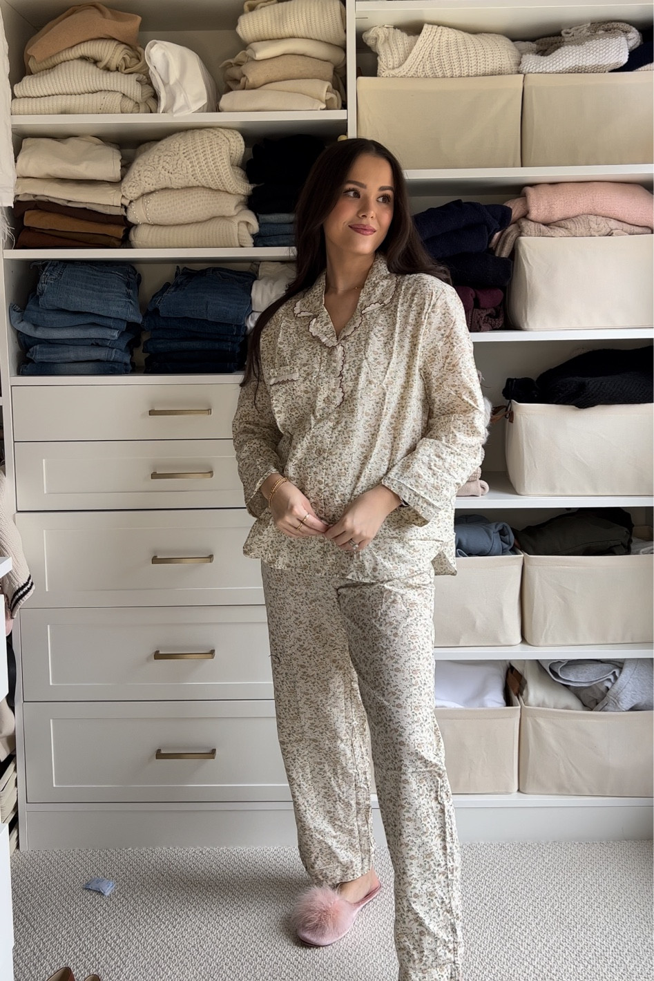 Vintage Amazon pajamas and pink furry slippers 

#LTKsalealert #LTKunder50