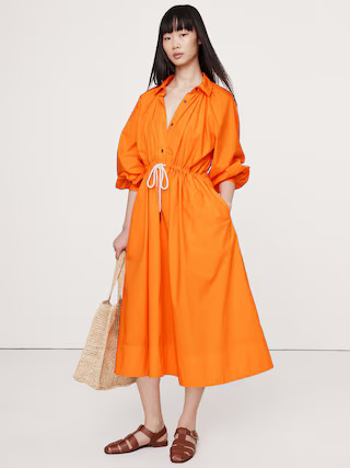 Cotton Poplin Midi Shirtdress | Banana Republic (US)