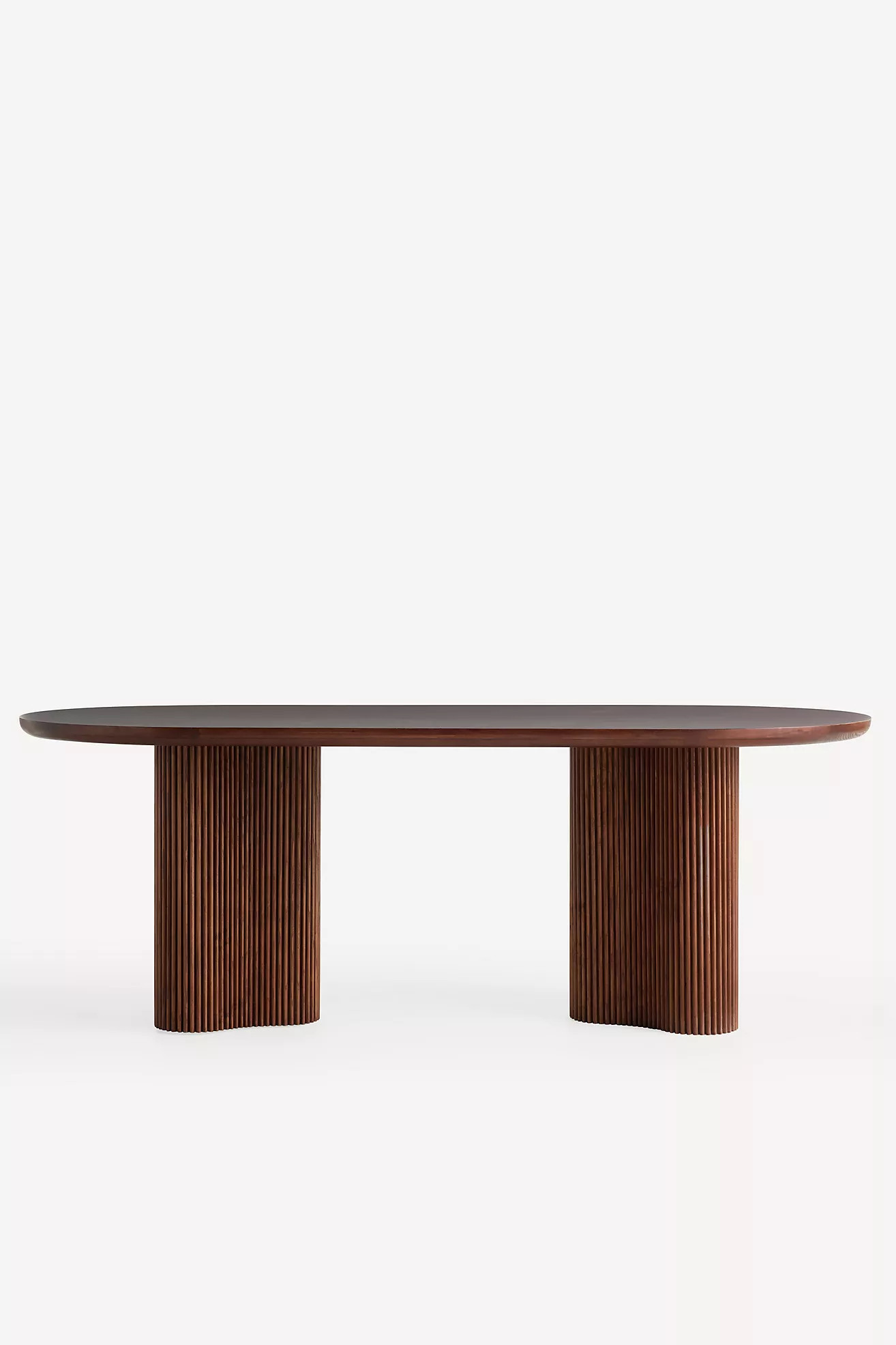 Scout Oval Double Pedestal Burl Wood Dining Table | Anthropologie (US)