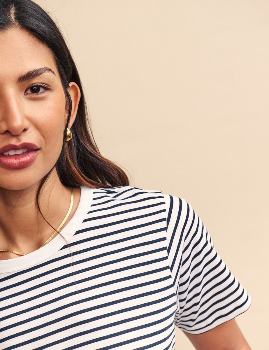 Striped Easy Fit Crew Neck T-shirt | Nobody's Child