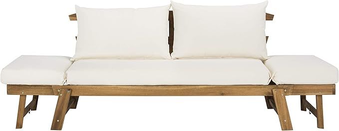 Safavieh PAT6745B Outdoor Collection Tandra Teak Modern Contemporary Daybed Day Bed, Natural/Beig... | Amazon (US)
