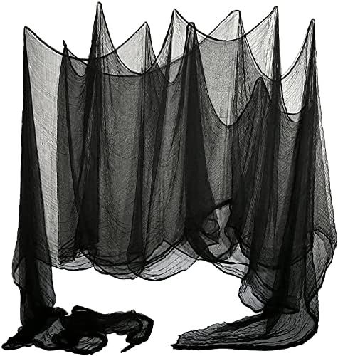 510 X 85" Halloween Black Creepy Cloth Decorations Spooky Fabric Halloween Decorations for Indoor Ou | Amazon (US)