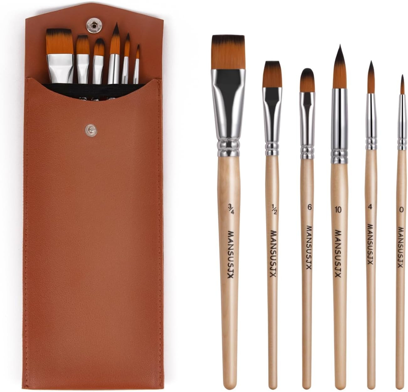 Travel Watercolor Brushes for Artists Set of 6 Paint Brushes for Watercolors & Versatile in Gouac... | Amazon (US)