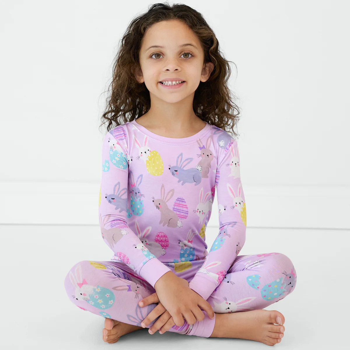 Lavender Hoppy Days Two-Piece Pajama Set | Little Sleepies