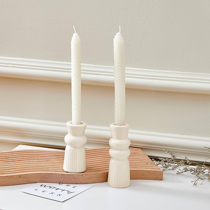 Ceramic Candle Holders Set of 2, Creative Modern Knot Candlestick Holder Set, Table Centerpiece T... | Amazon (US)
