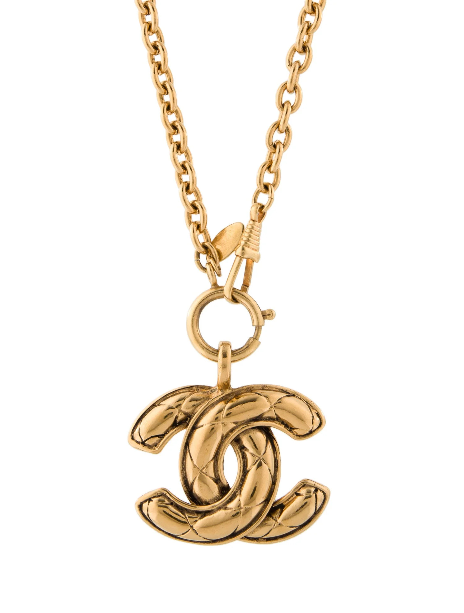 Vintage CC Quilted Pendant Necklace | The RealReal