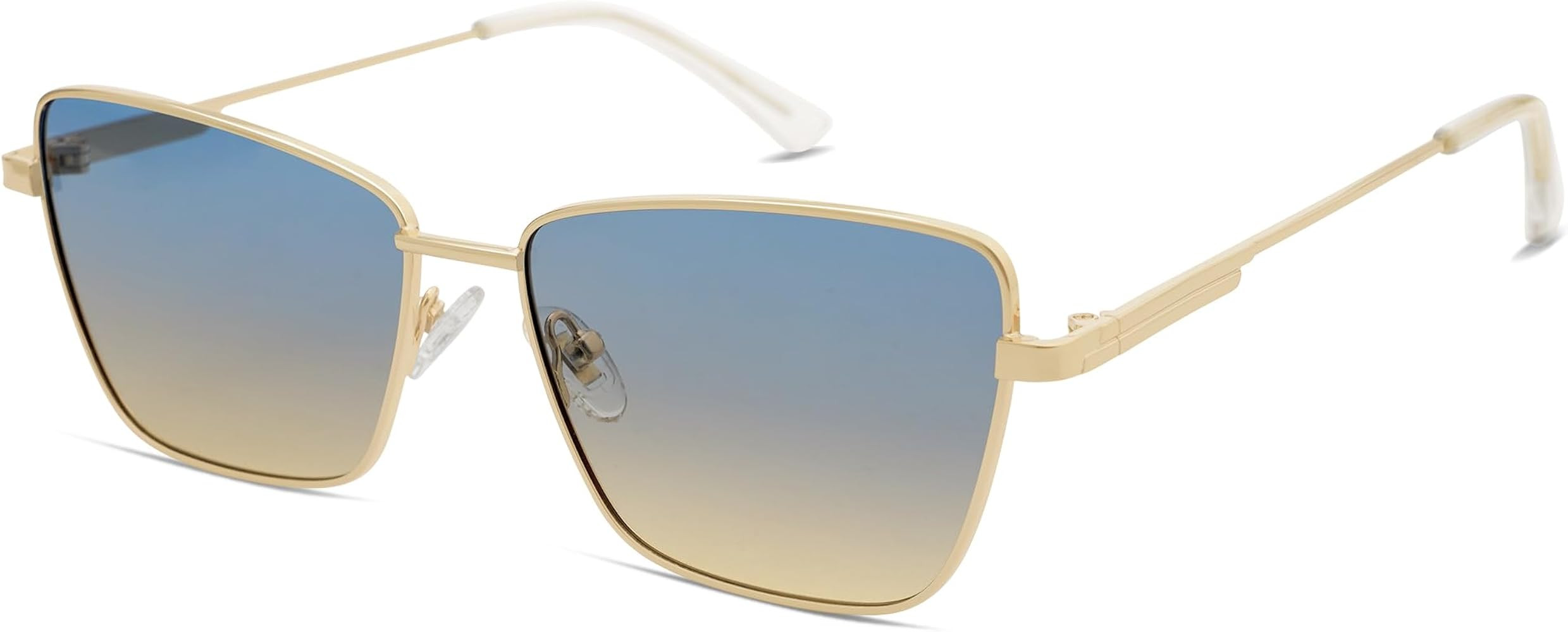 SOJOS Trendy Polarized Cat Eye Sunglasses Womens Flat Lens Retro Metal Frame Shades Lentes De Sol... | Amazon (US)