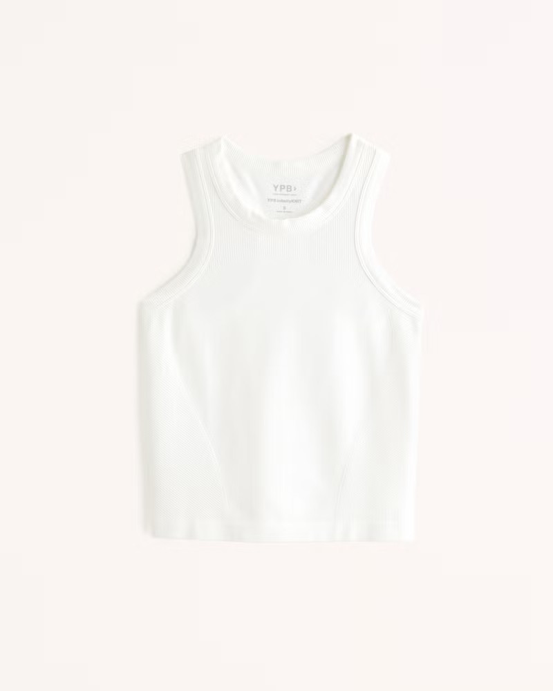 Abercrombie & Fitch Women's YPB infinityKNIT High-Neck Skimming Tank in White - Size XXS | Abercrombie & Fitch (US)