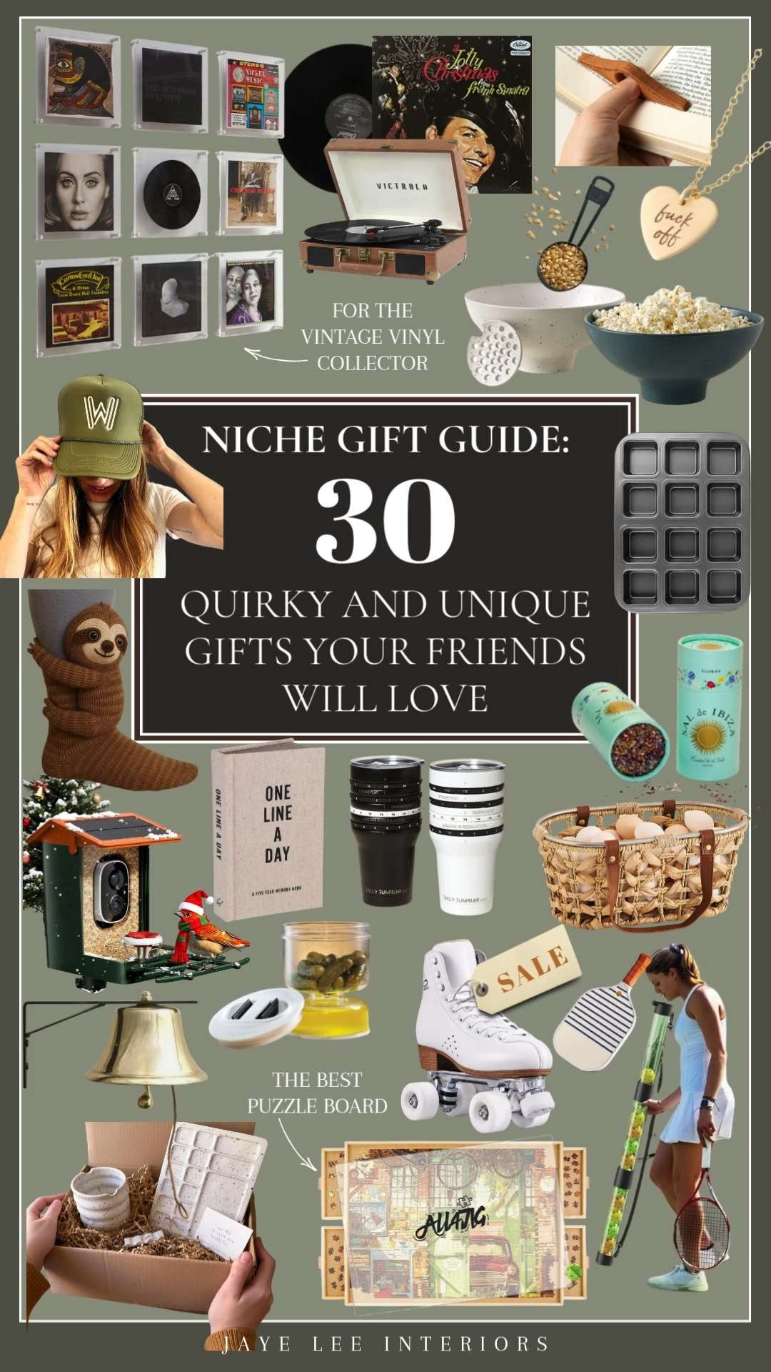 The perfect gift for that quirky friend who sort of already has everything. From kernel-catching popcorn bowls to nothing-but-edges brownie pans, dinner bells to sloth socks and even retro roller skates!
Niche gifts, quirky gifts, unusual gifts, unique gifts, gifts for him, gifts for her, niche gift guide, vintage gifts, golf gifts, pickleball gifts #jleeinteriors 

 #LTKGiftGuide #LTKHome #LTKFindsUnder50